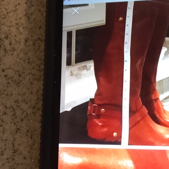 New tall Leather Boots 8 1/2  Cognac color still in box Liz Claiborne - Picture 13 of 16